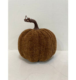 Christmas Forever Medium Fabric Pumpkin - Dark Brown