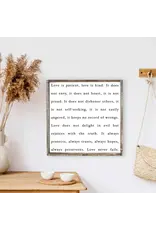 Love is Patient Wooden Sign - 13X13