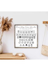 Laundry Care Guide Wooden Sign - 13X13