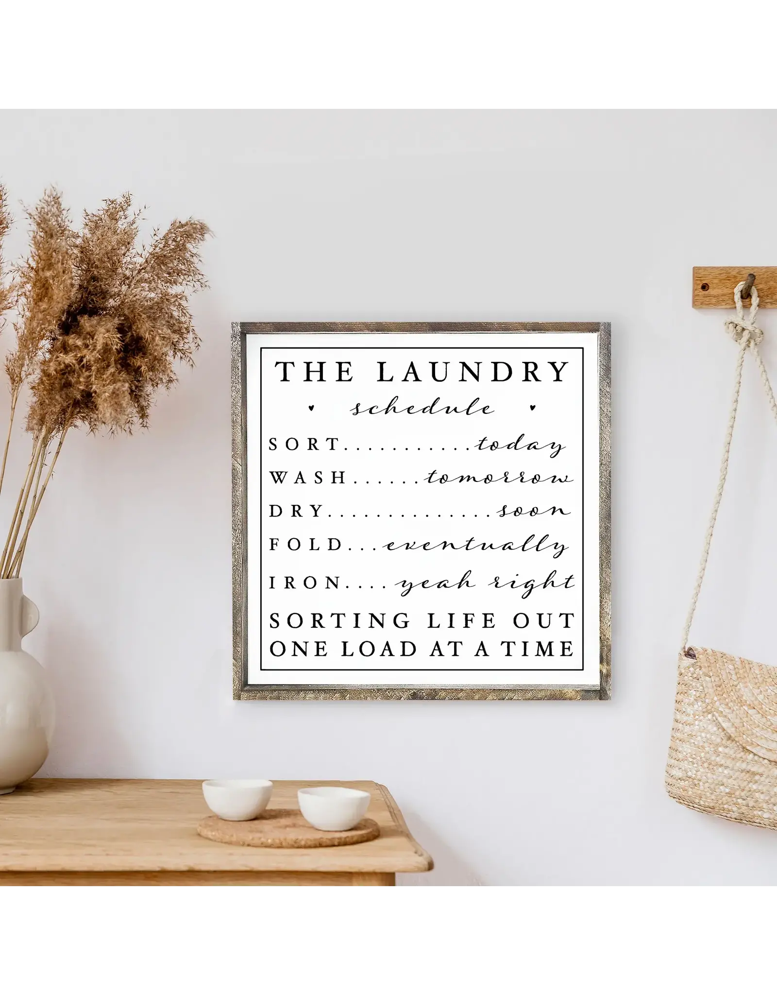 Laundry Schedule Wooden Sign - 13X13