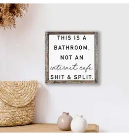 This is a Bathroom Wooden Sign - 7X7