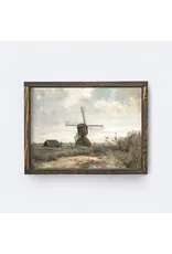 Framed Vintage Windmill Painting - 9X12