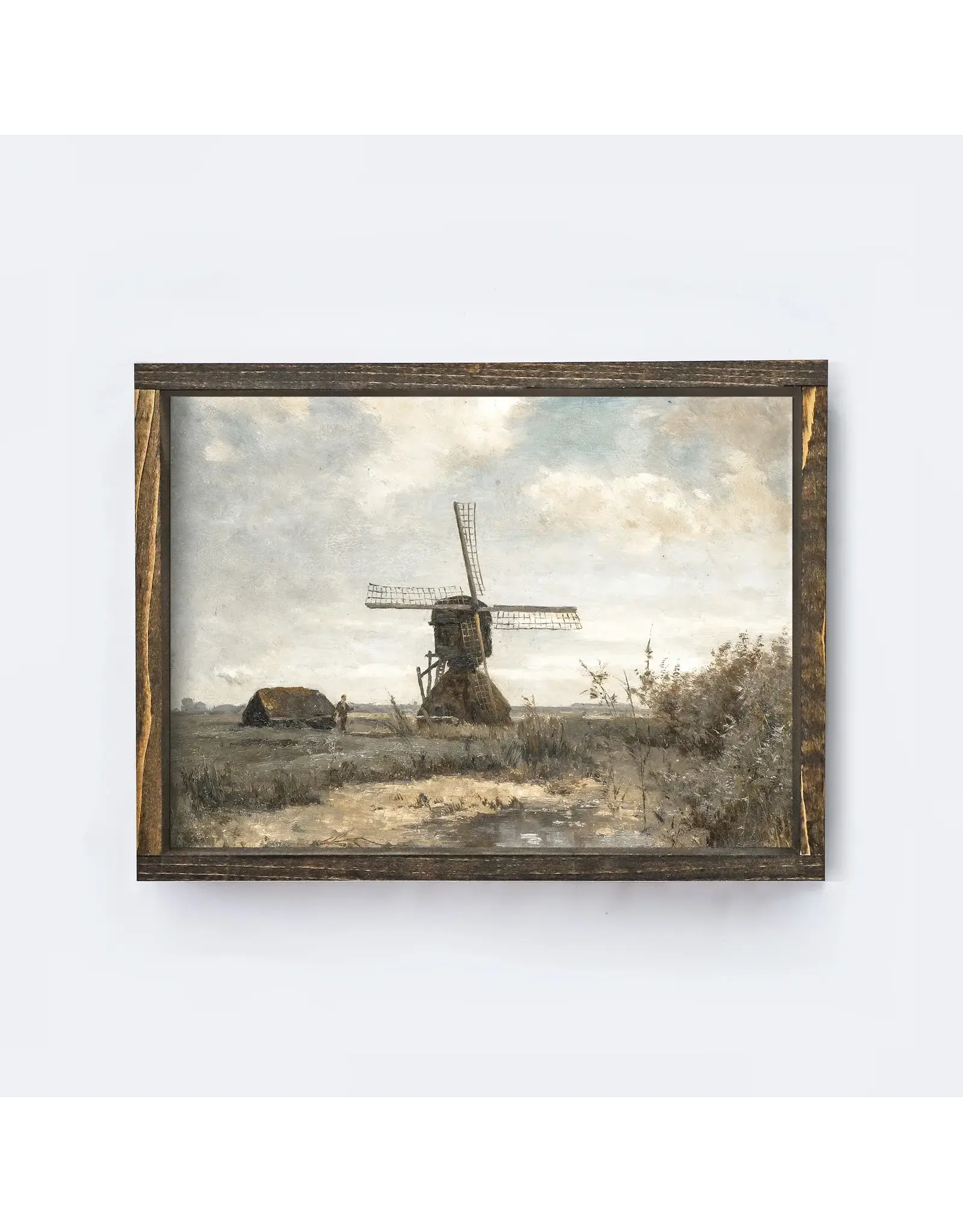 Framed Vintage Windmill Painting - 9X12