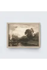 Framed Vintage Landscape Painting - 19X25
