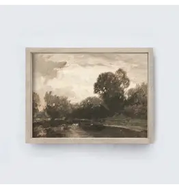 Framed Vintage Landscape Painting - 19X25