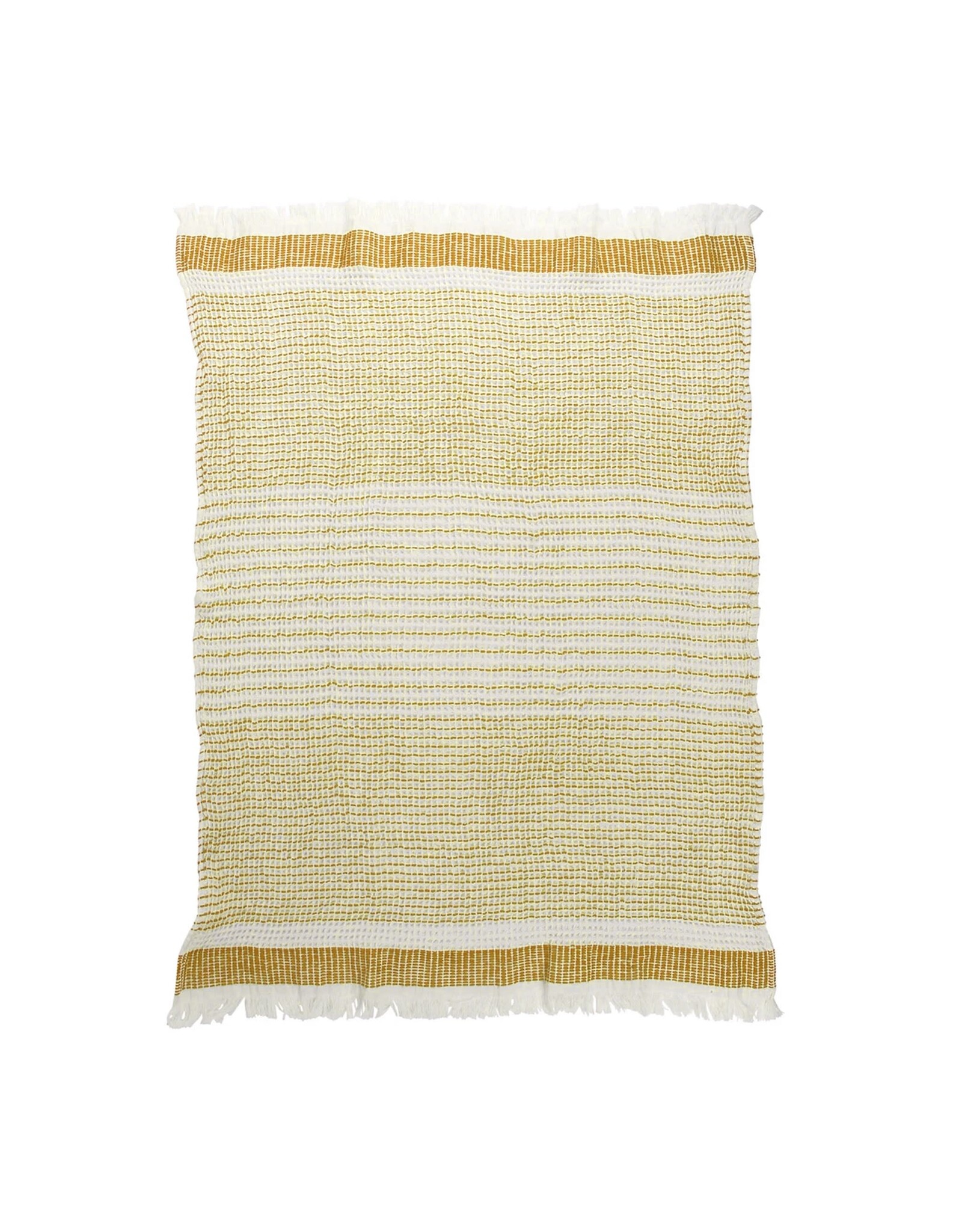 Jumbo Waffle Kitchen Towel - Dijon Pinstripe