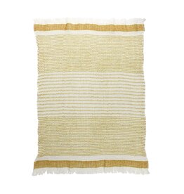 Jumbo Waffle Kitchen Towel - Dijon Pinstripe