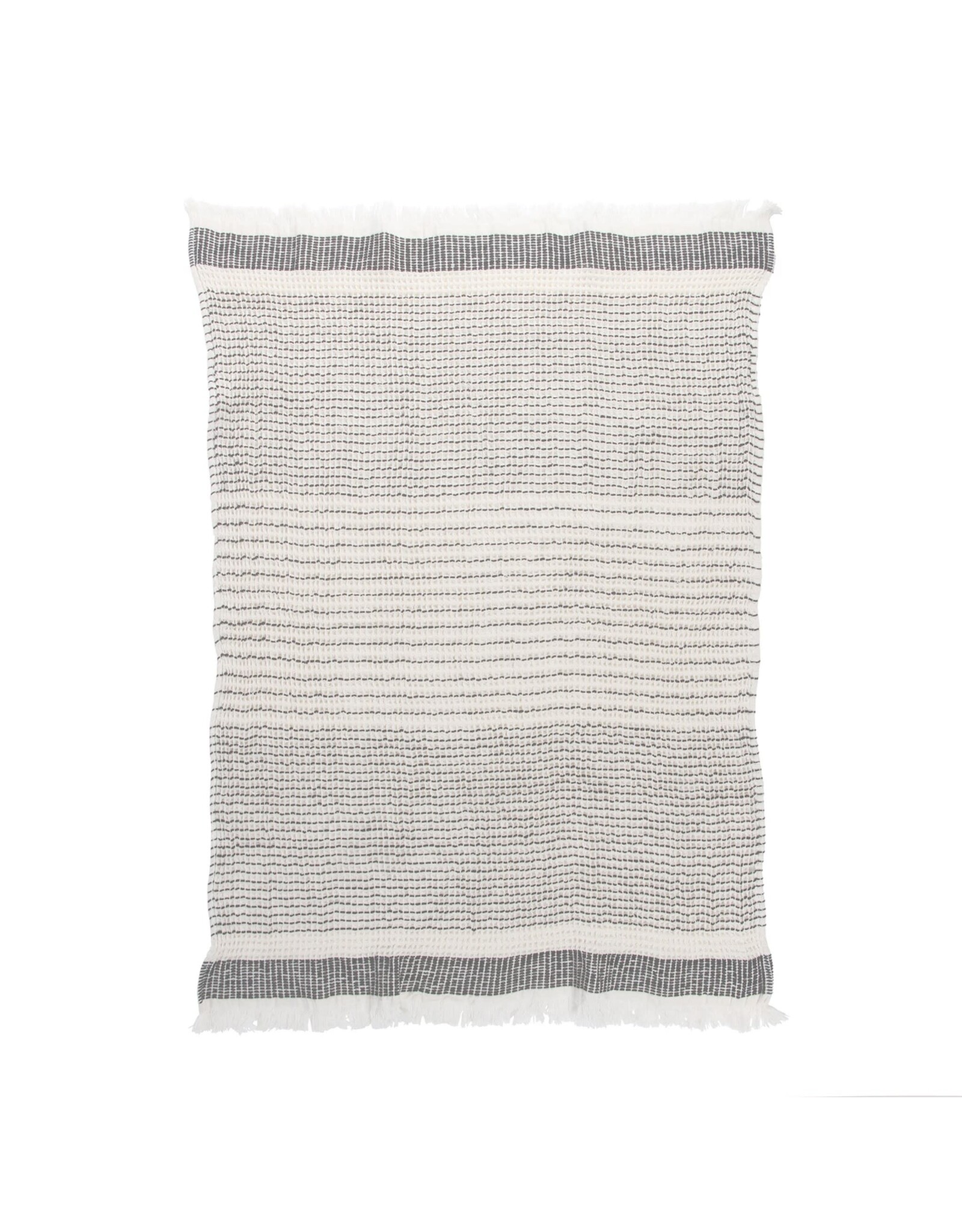 Jumbo Waffle Kitchen Towel - Charcoal Pinstripe