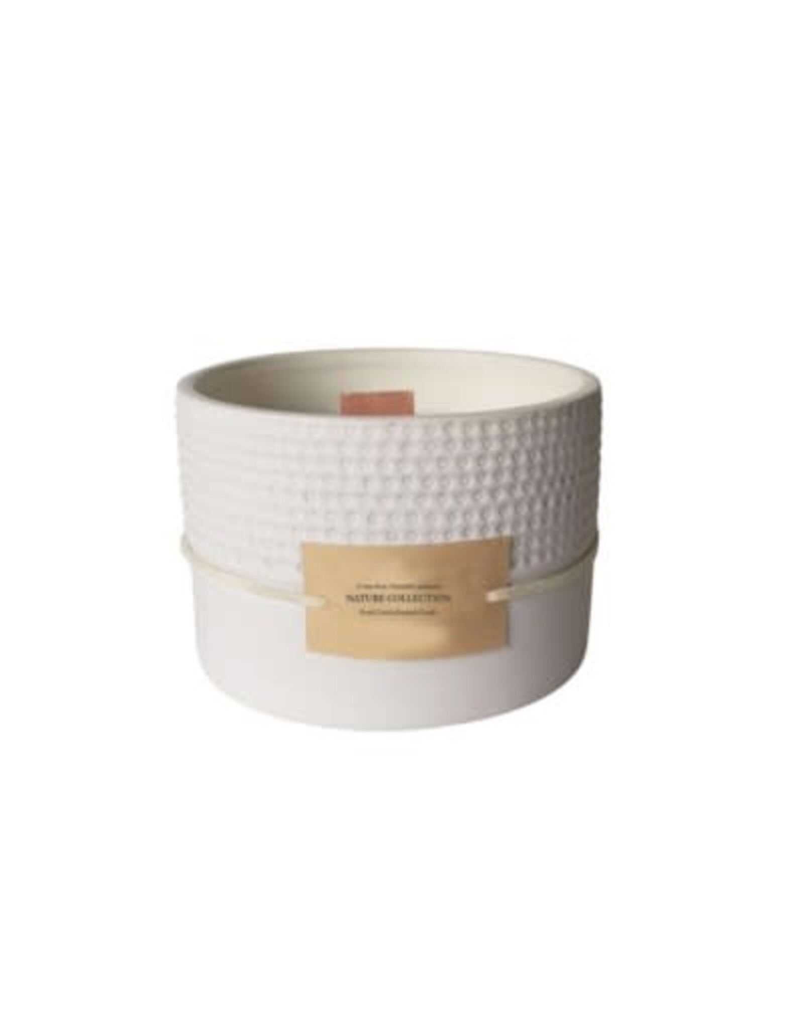 White Ceramic Candle -fresh cotton