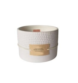 White Ceramic Candle -fresh cotton
