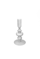 White Frosted Candle Holder - small