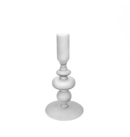 White Frosted Candle Holder - small