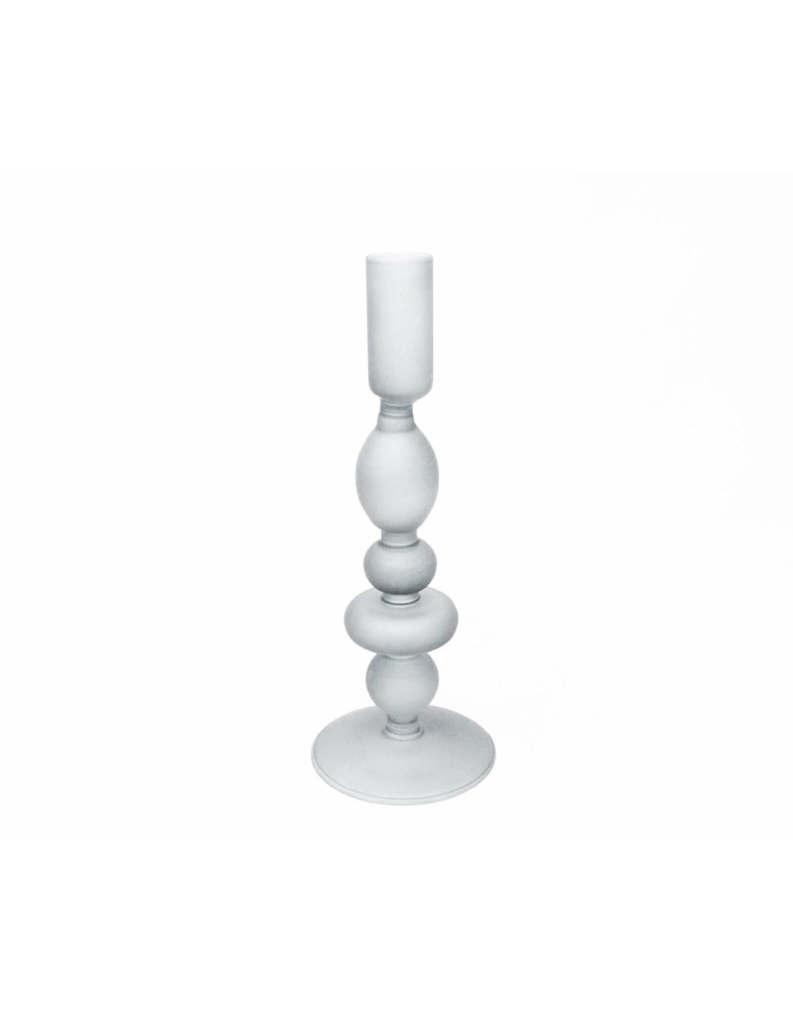 White Frosted Candle Holder - large