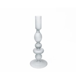 White Frosted Candle Holder - large