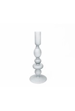 White Frosted Candle Holder - large