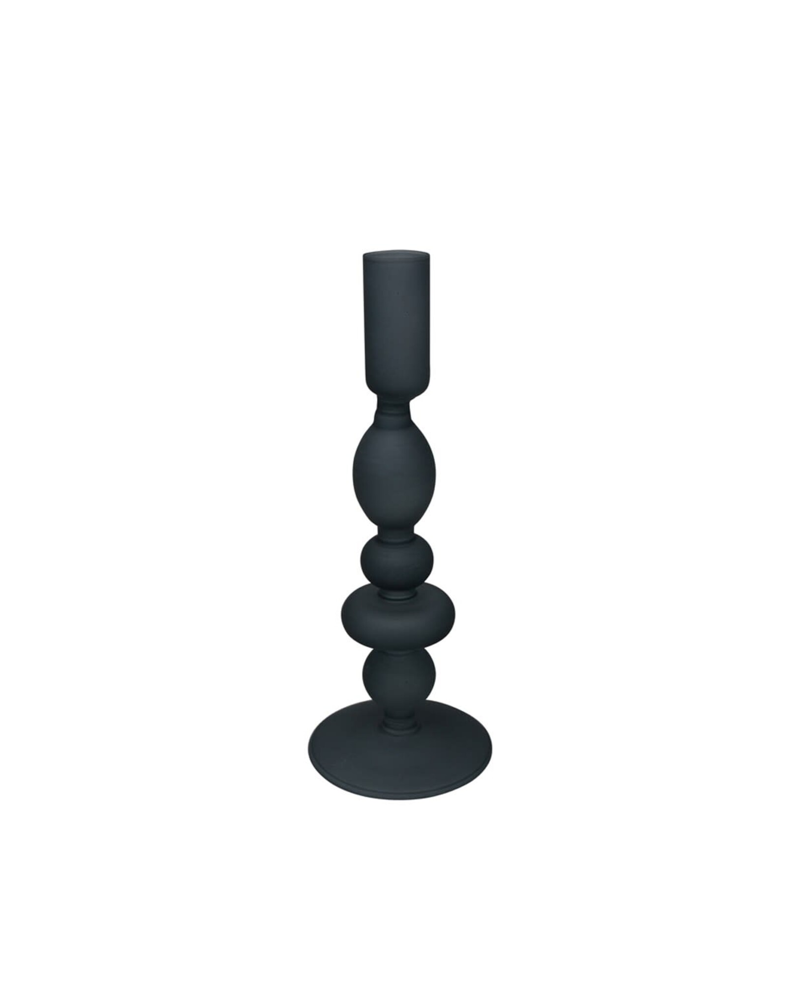 Black Frosted Candle Holder - large