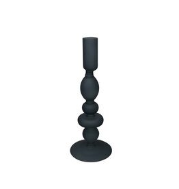 Black Frosted Candle Holder - large