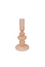 Tan Frosted Candle Holder - small