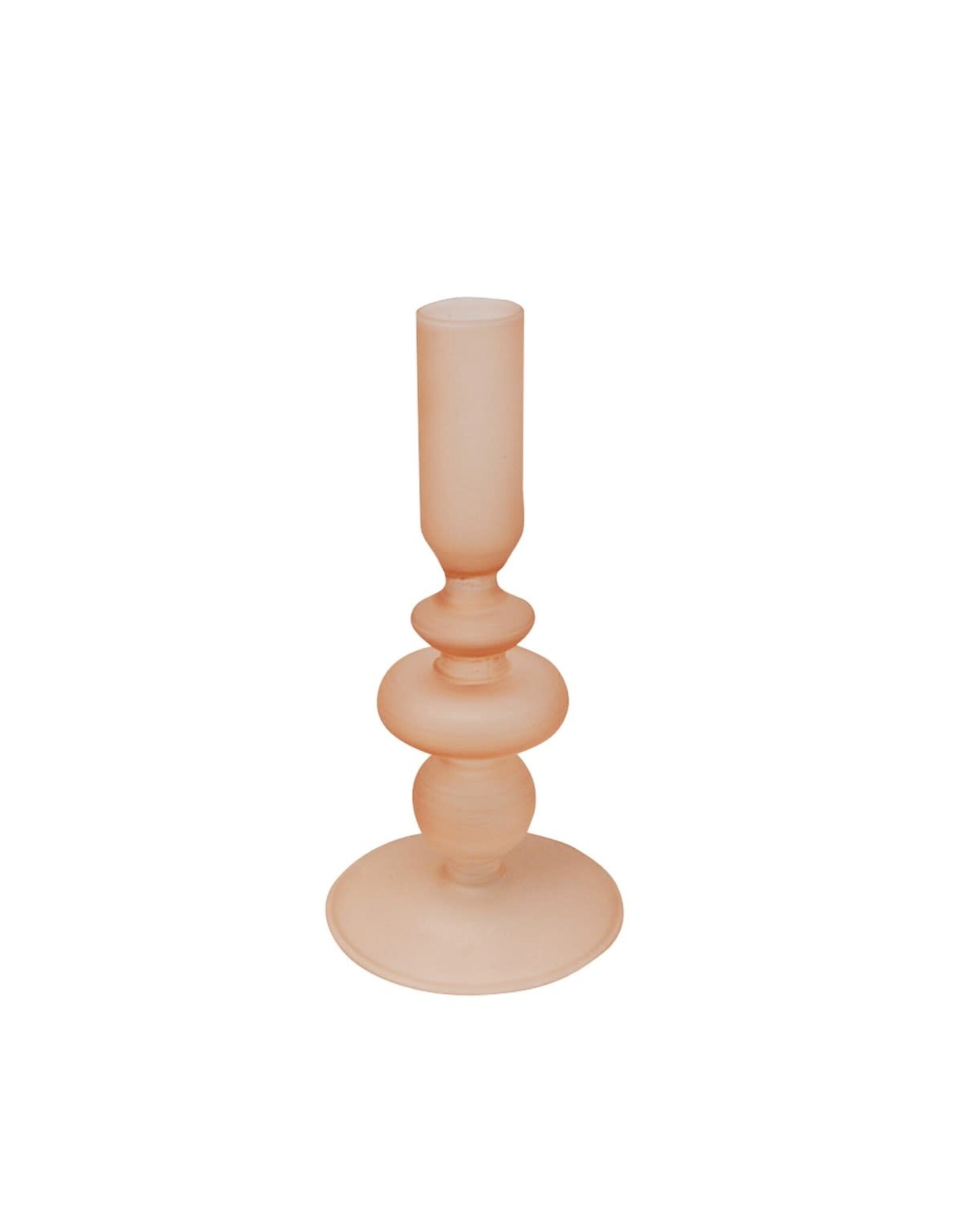 Tan Frosted Candle Holder - small