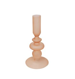 Tan Frosted Candle Holder - small