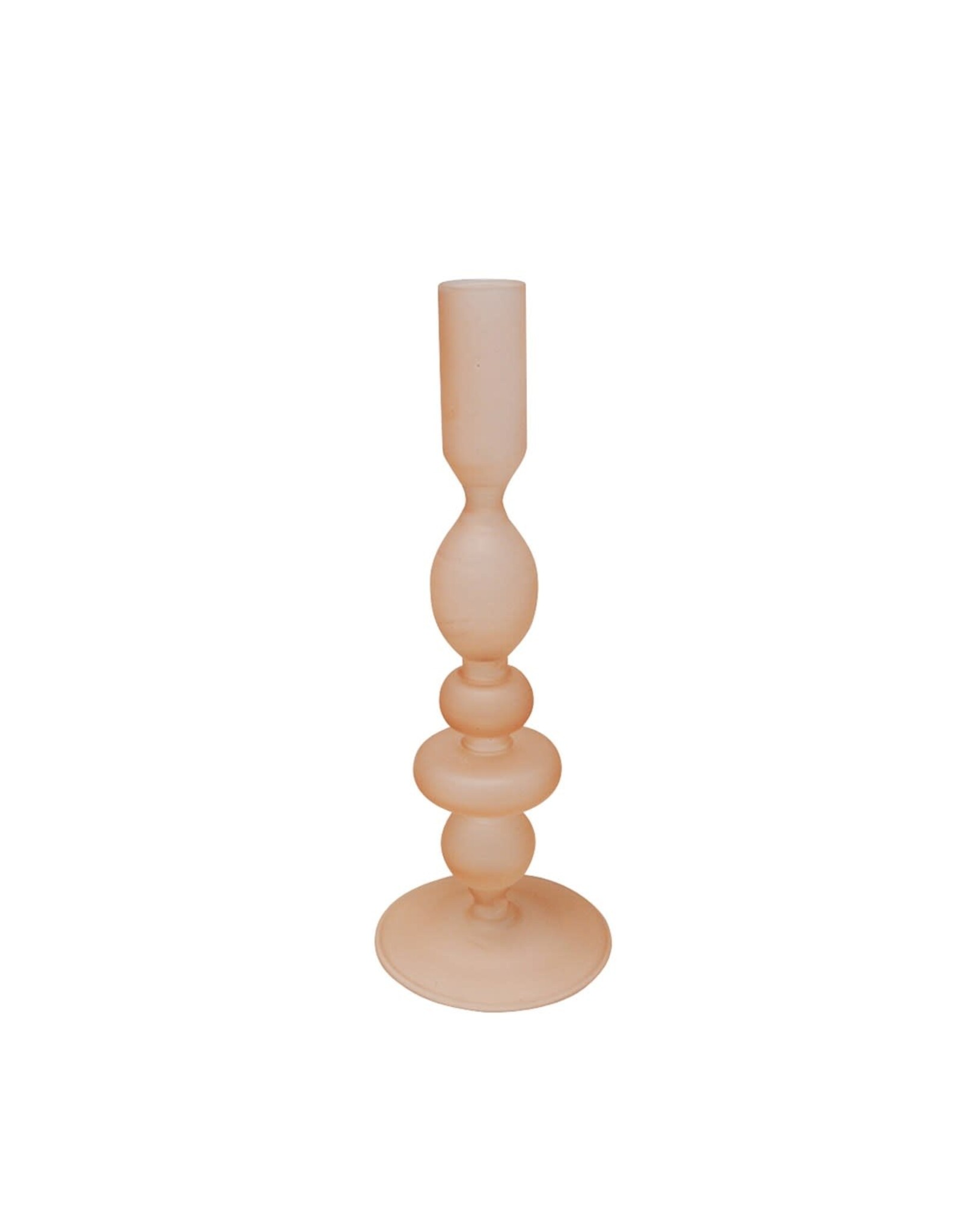 Tan Frosted Candle Holder - large