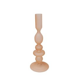 Tan Frosted Candle Holder - large