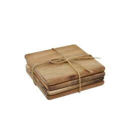 Square Wooden Coasters, set of 4