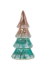 Frosted Blue/Pink Glass Tree - small, LED