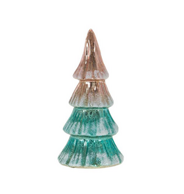 Frosted Blue/Pink Glass Tree- large, LED