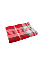 Red Plaid Knitted Throw