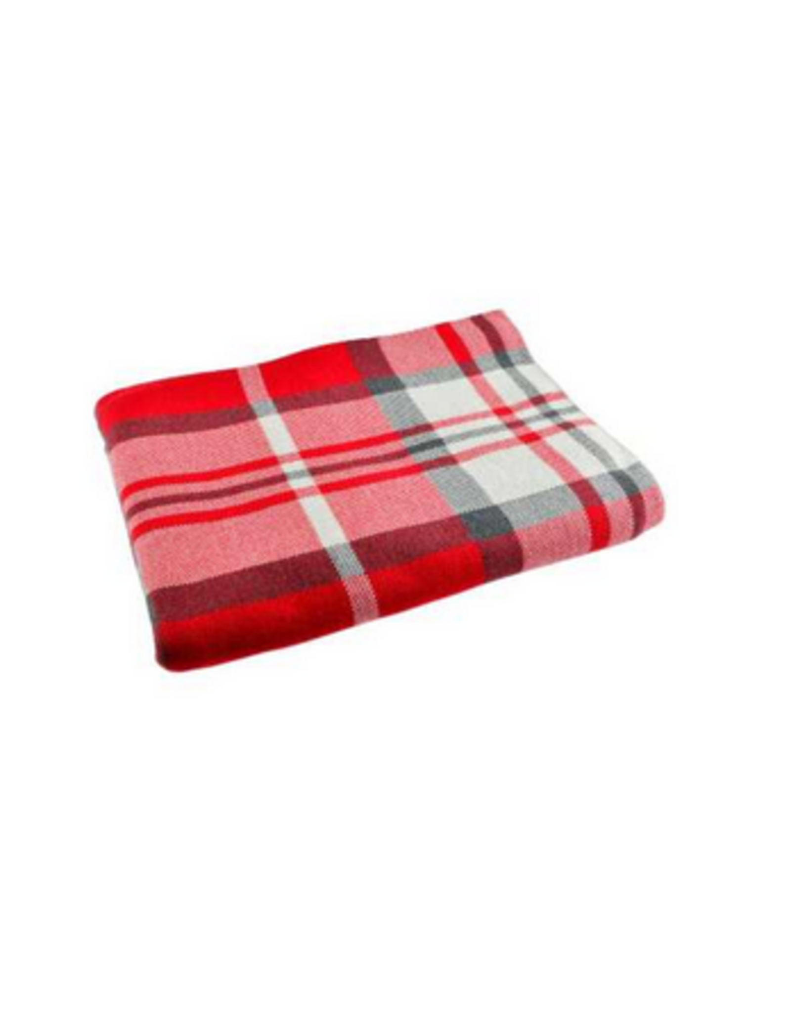 Red Plaid Knitted Throw