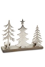 Silver Tree Scene with Tea Lights