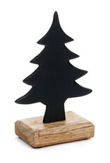 Black Metal Tree on Wood Base - small
