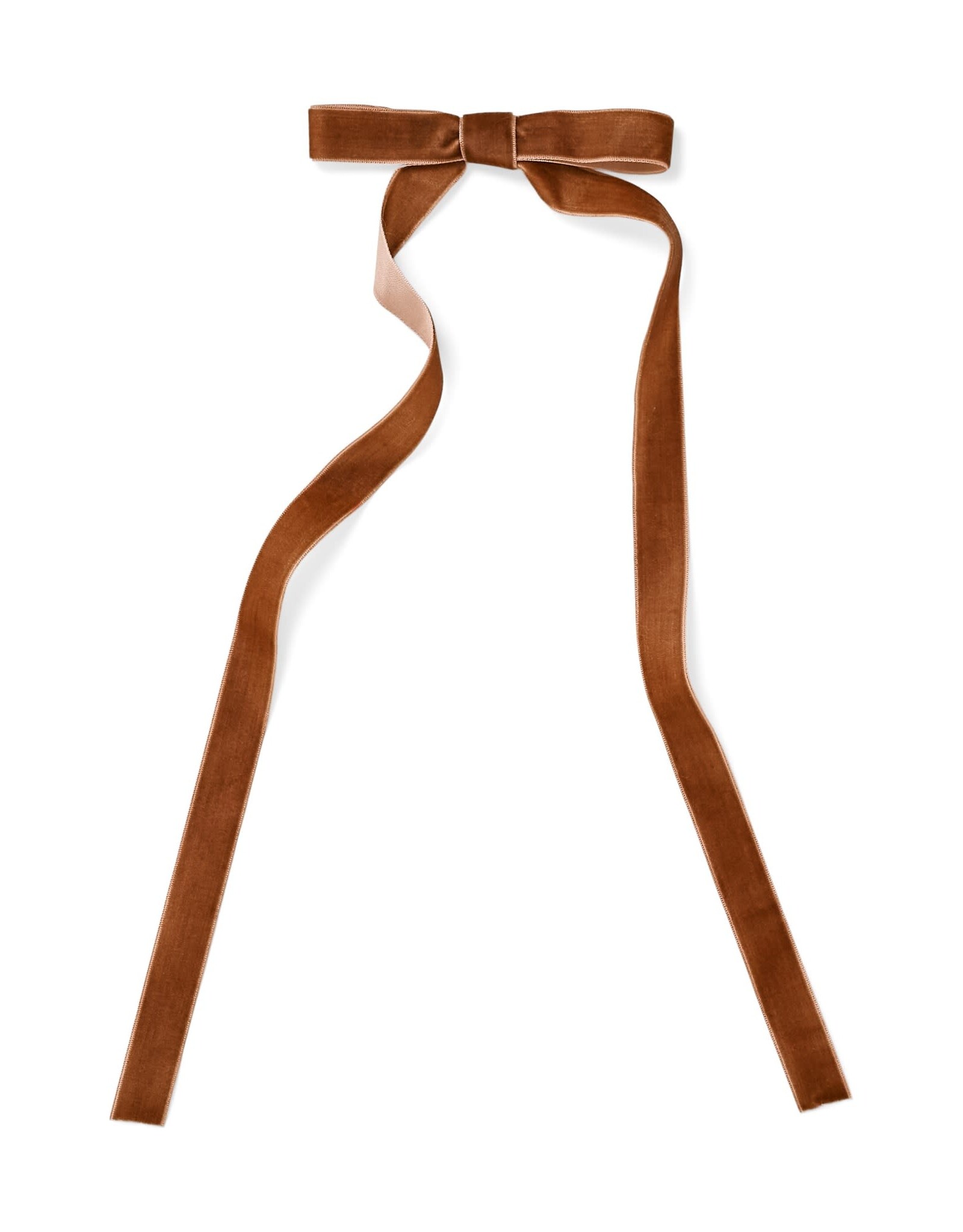 Thin Brown Velvet Bow