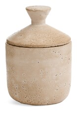 Beige Travertine Canister - small