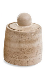 Beige Travertine Canister - large