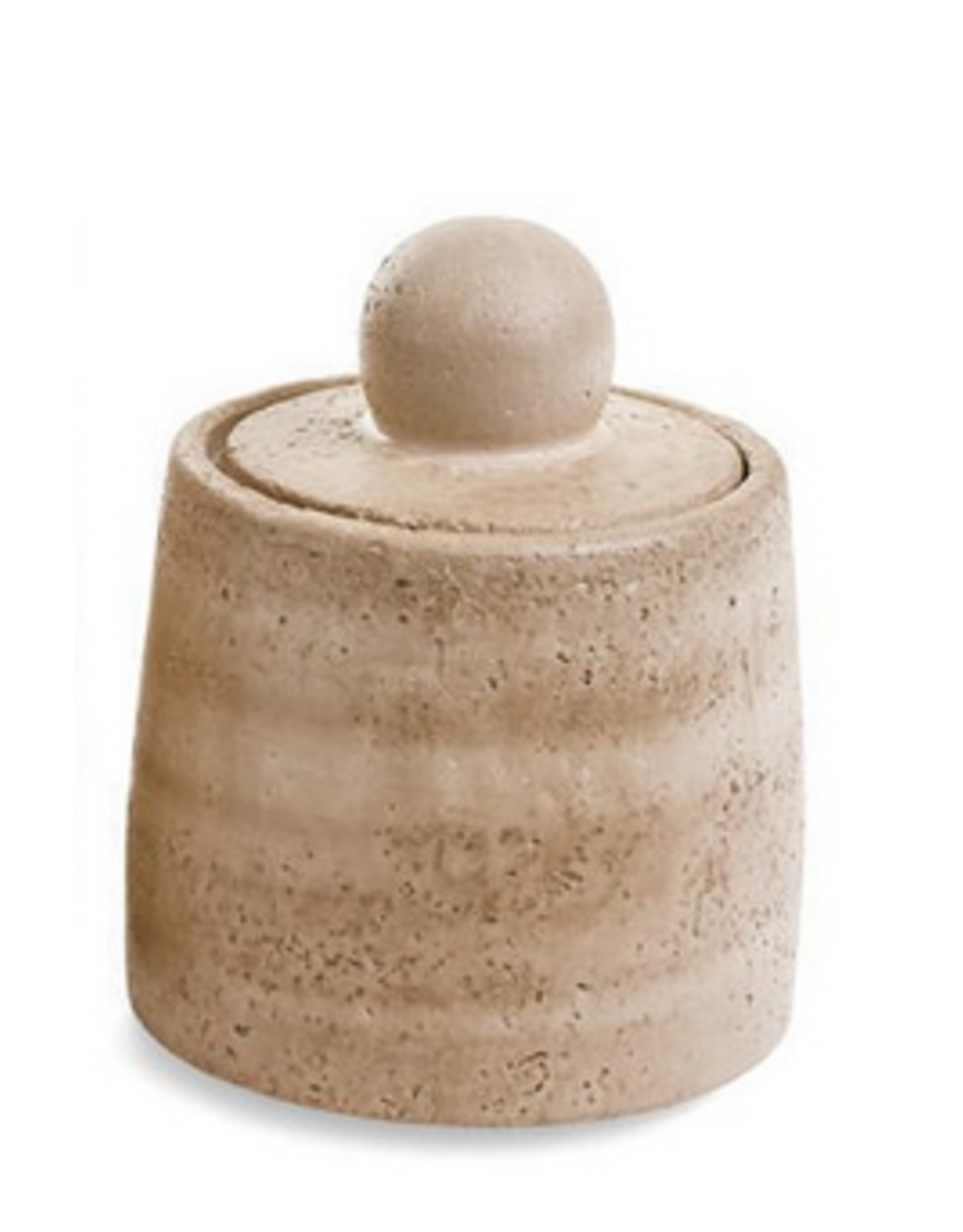 Beige Travertine Canister - large