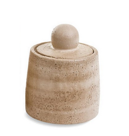 Beige Travertine Canister - large
