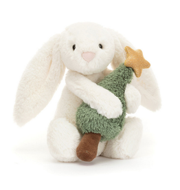 Jellycat Bashful Bunny with Christmas Tree