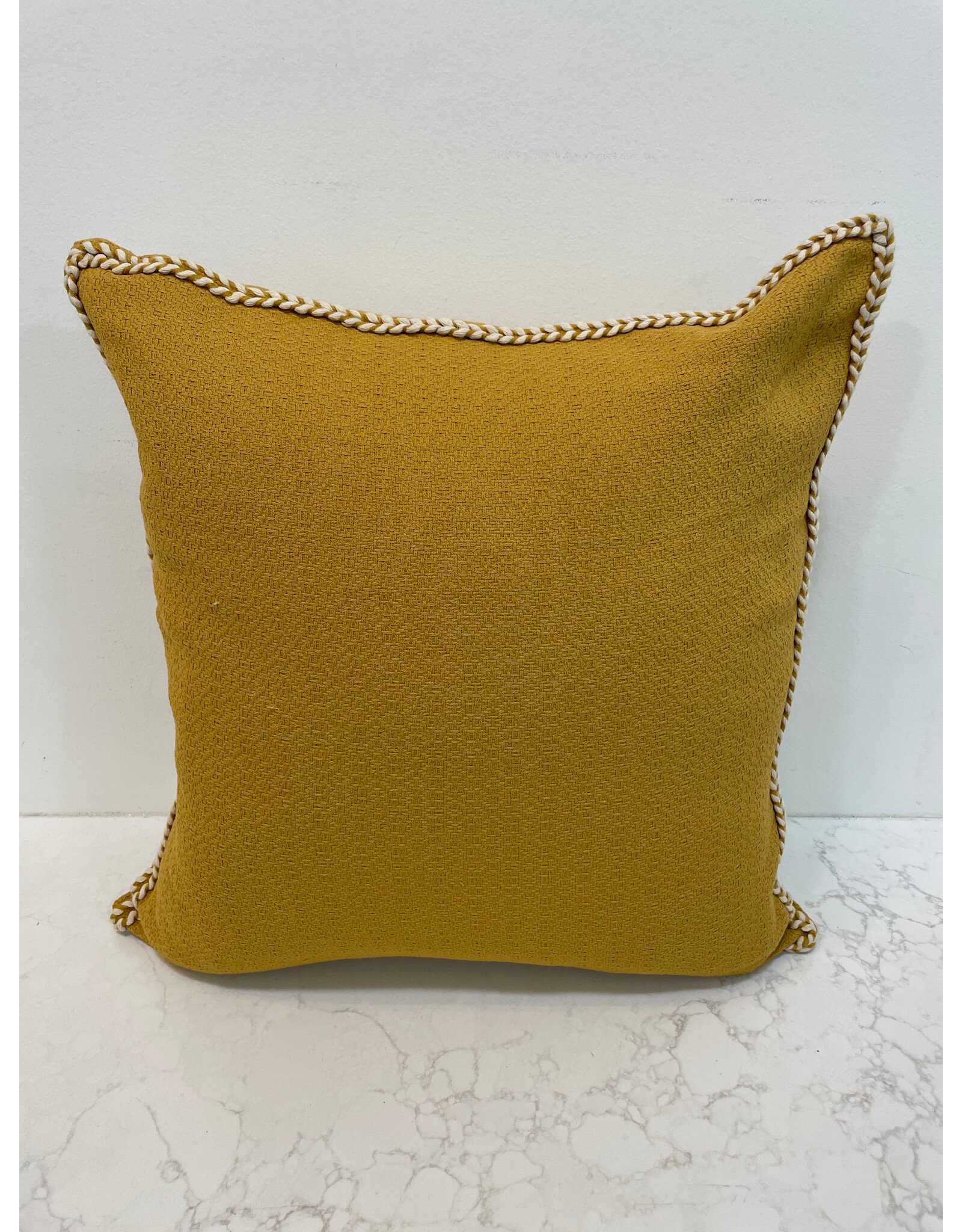 Cushion with Stitch Piping - mustard