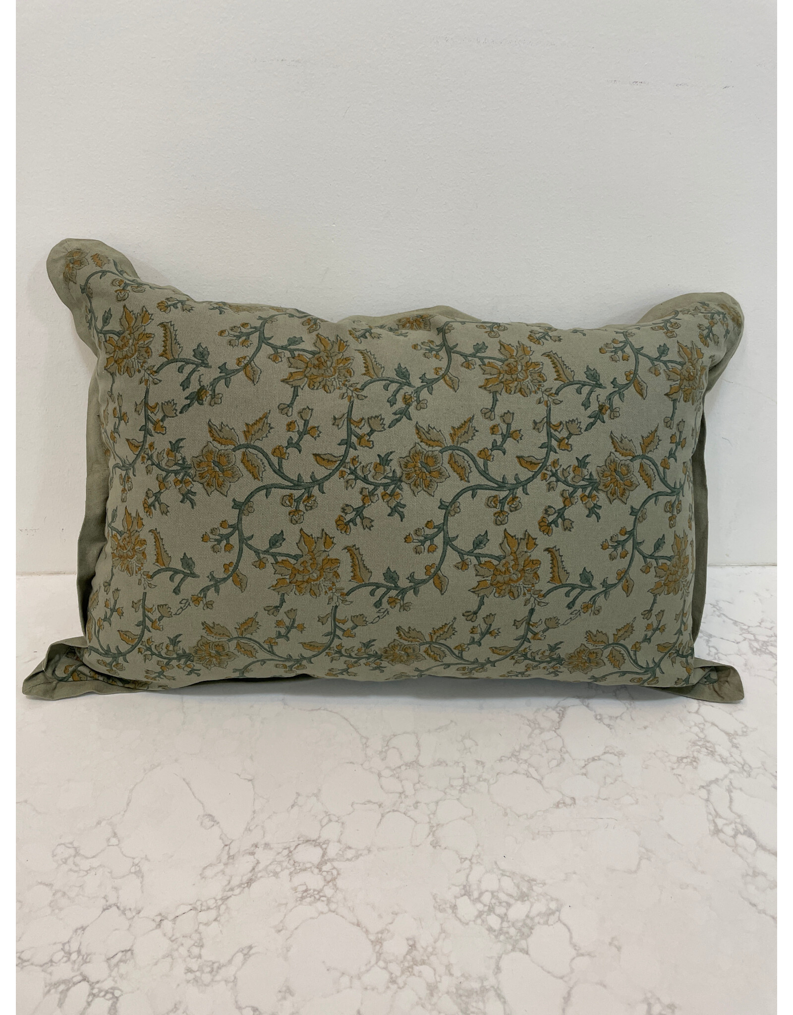 Green Floral Cushion - 16X24