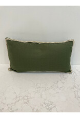Lumbar Cushion with Stitch Piping - green