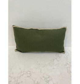 Lumbar Cushion with Stitch Piping - green