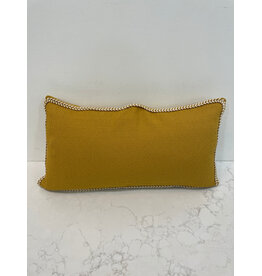 Lumbar Cushion with Stitch Piping - mustard