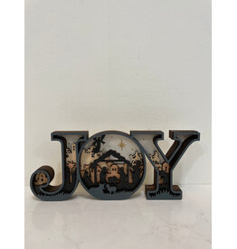 "JOY" with Nativity Scene