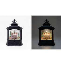 Black Lantern Snowglobe - Gingerbread House (BOX)