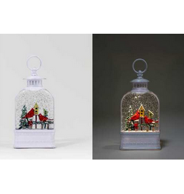 White Lantern Snowgloabe - Cardinals (BOX)