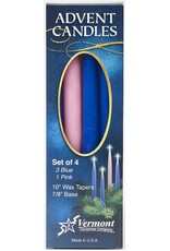Advent Candle Set - Blue/Pink