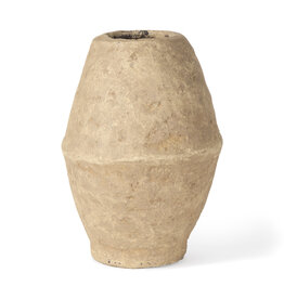Rundal Small Paper Mache Vase - Beige