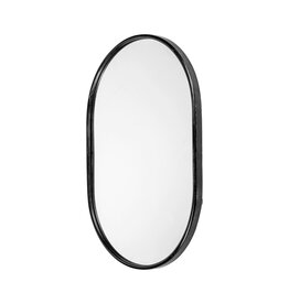 Sylvia Oval Metal Mirror - Charcoal